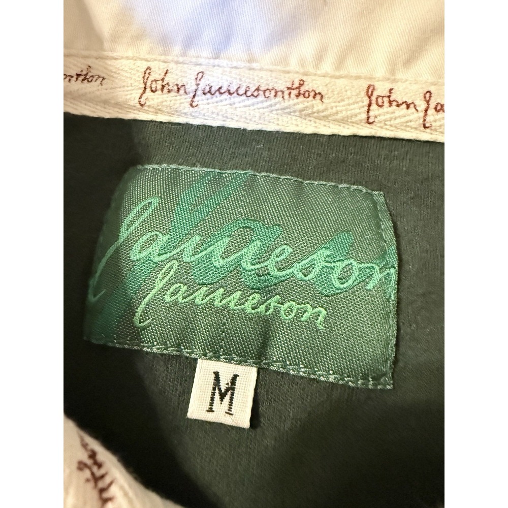 Jameson Whiskey Green Embroidered Long Sleeve Rugby Polo Shirt Men's Medium - Picture 9 of 14